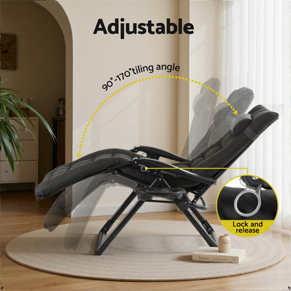 Gardeon Sun Lounge Lounger Folding Camping Zero Gravity Chair Outdoor Furniture-Furniture > Outdoor > Outdoor Sofas &amp; Lounge Sets-PEROZ Accessories