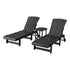 Gardeon Sun Lounge Lounger Table and Chairs Beach Chair HDPE Patio Outdoor Furniture Wheels Black-Furniture > Outdoor > Outdoor Chairs-PEROZ Accessories