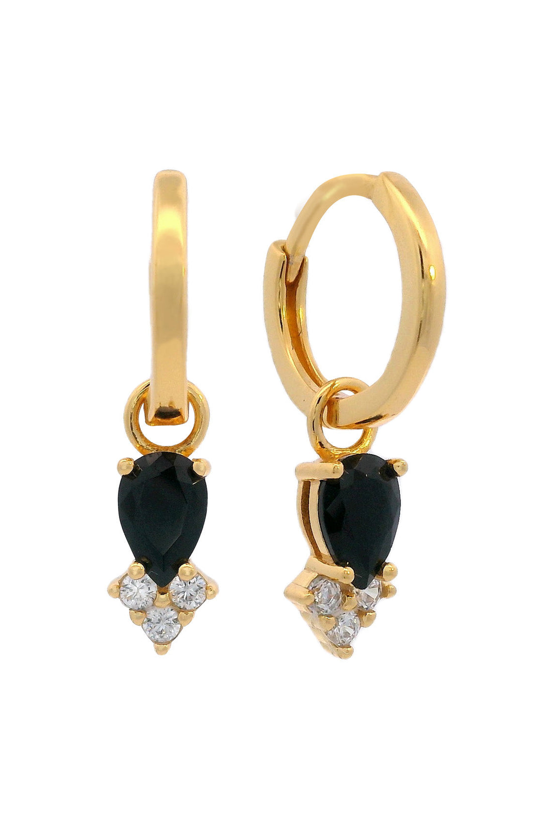 GEORGINI MIDNIGHT VELVET ASTERIA HOOP EARRINGS BLACK AND GOLD-PEROZ Accessories