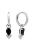 GEORGINI MIDNIGHT VELVET ASTERIA HOOP EARRINGS BLACK AND SILVER-PEROZ Accessories