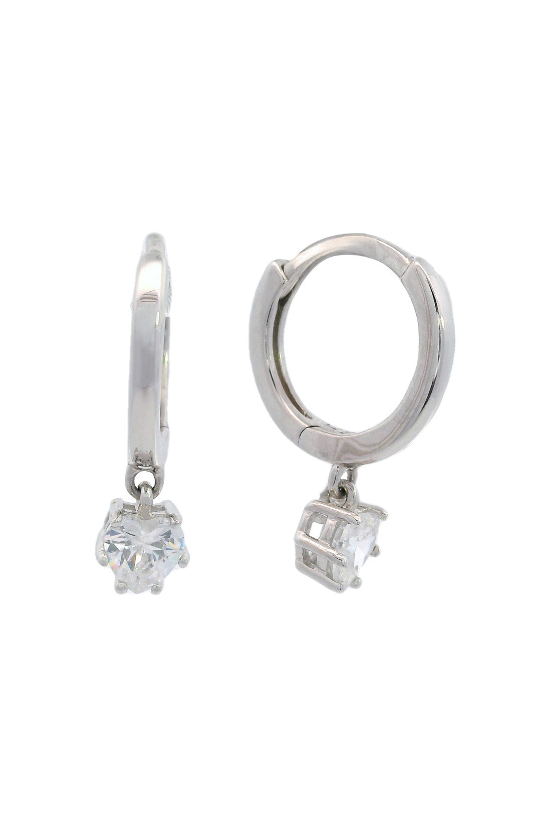 GEORGINI MIDNIGHT VELVET BABY HEART HOOP EARRINGS SILVER-PEROZ Accessories