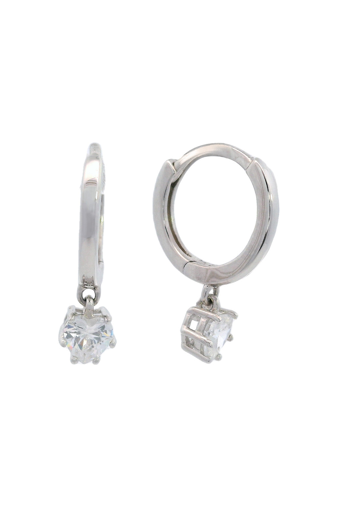 GEORGINI MIDNIGHT VELVET BABY HEART HOOP EARRINGS SILVER-PEROZ Accessories