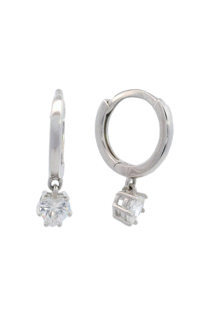 GEORGINI MIDNIGHT VELVET BABY HEART HOOP EARRINGS SILVER-PEROZ Accessories