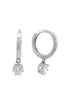 GEORGINI MIDNIGHT VELVET BABY HEART HOOP EARRINGS SILVER-PEROZ Accessories