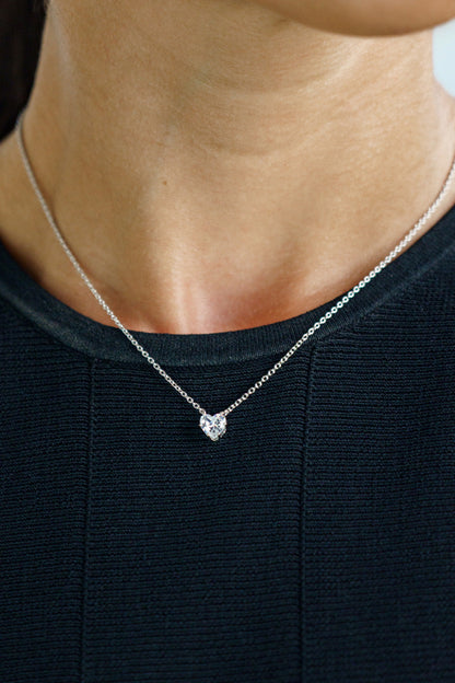 GEORGINI MIDNIGHT VELVET BABY HEART NECKLACE SILVER-PEROZ Accessories