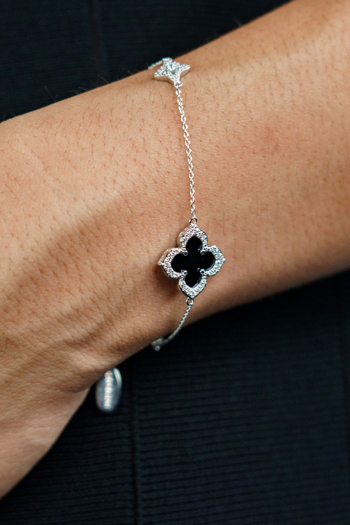 GEORGINI MIDNIGHT VELVET BLACK AGATE FAIRWATER BRACELET SILVER-PEROZ Accessories