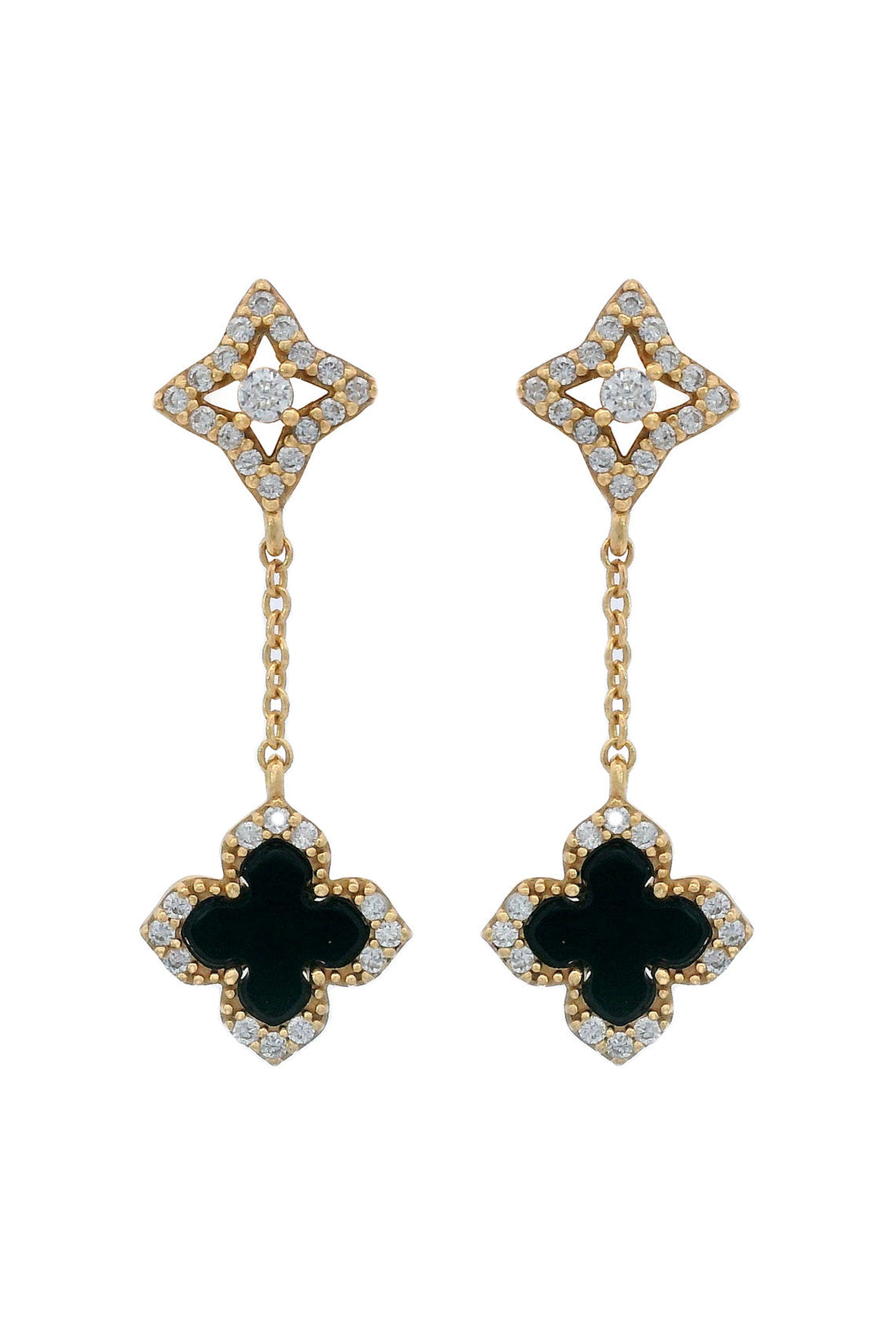GEORGINI MIDNIGHT VELVET BLACK AGATE FAIRWATER DROP EARRINGS GOLD-PEROZ Accessories