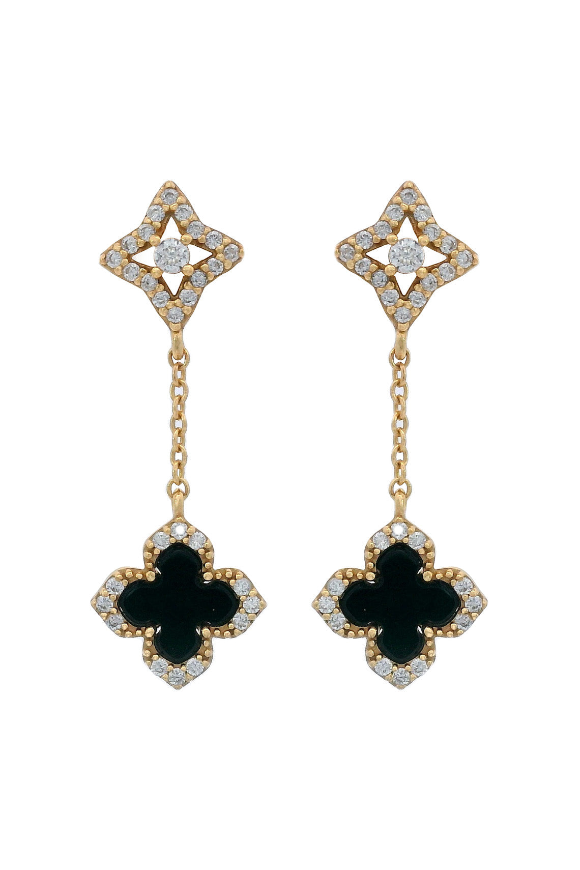 GEORGINI MIDNIGHT VELVET BLACK AGATE FAIRWATER DROP EARRINGS GOLD-PEROZ Accessories