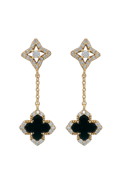 GEORGINI MIDNIGHT VELVET BLACK AGATE FAIRWATER DROP EARRINGS GOLD-PEROZ Accessories