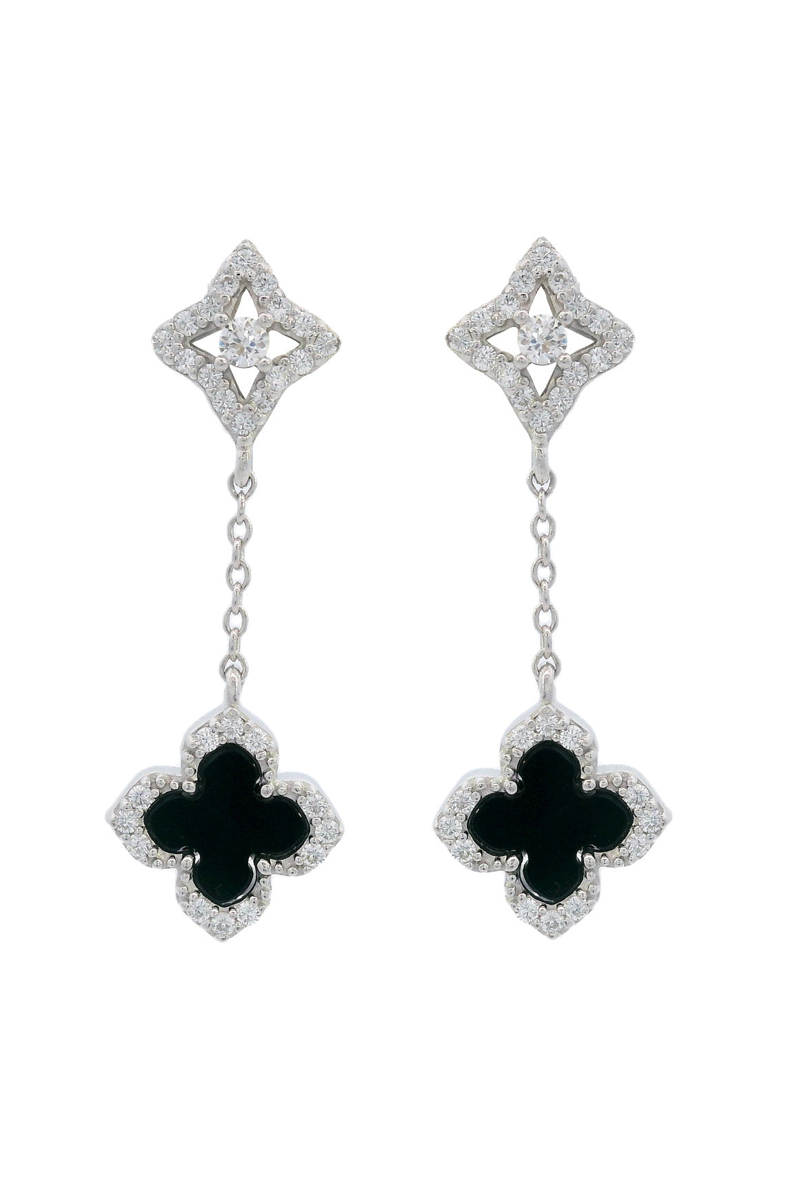 GEORGINI MIDNIGHT VELVET BLACK AGATE FAIRWATER DROP EARRINGS SILVER-PEROZ Accessories