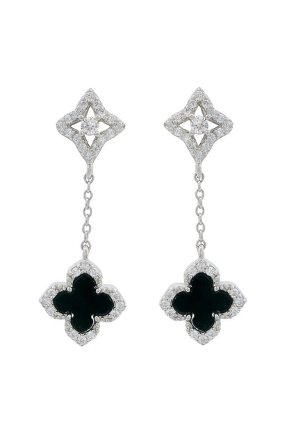 GEORGINI MIDNIGHT VELVET BLACK AGATE FAIRWATER DROP EARRINGS SILVER-PEROZ Accessories