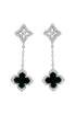 GEORGINI MIDNIGHT VELVET BLACK AGATE FAIRWATER DROP EARRINGS SILVER-PEROZ Accessories