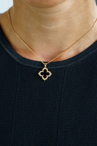 GEORGINI MIDNIGHT VELVET BLACK AGATE FAIRWATER PENDANT GOLD-PEROZ Accessories