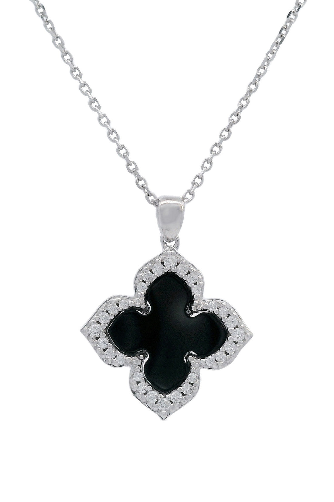 GEORGINI MIDNIGHT VELVET BLACK AGATE FAIRWATER PENDANT SILVER-PEROZ Accessories