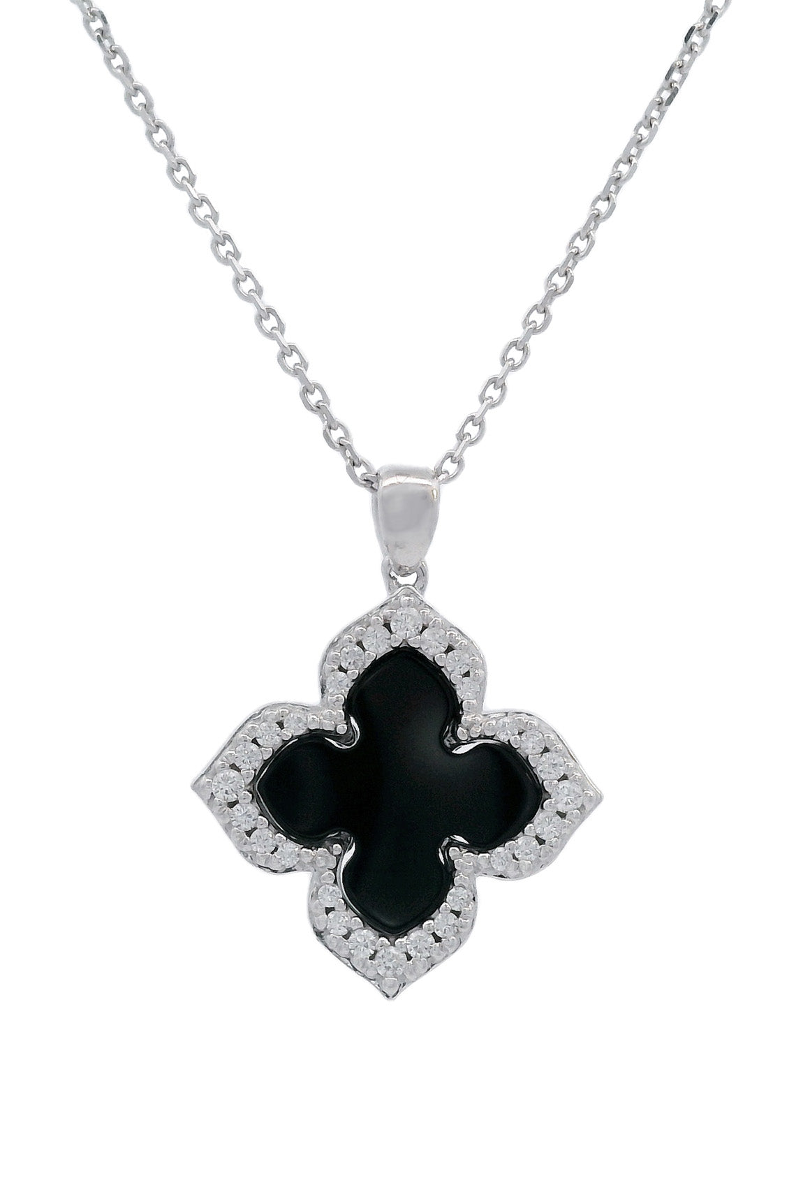 GEORGINI MIDNIGHT VELVET BLACK AGATE FAIRWATER PENDANT SILVER-PEROZ Accessories