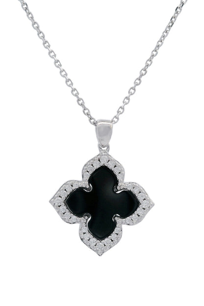 GEORGINI MIDNIGHT VELVET BLACK AGATE FAIRWATER PENDANT SILVER-PEROZ Accessories