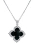 GEORGINI MIDNIGHT VELVET BLACK AGATE FAIRWATER PENDANT SILVER-PEROZ Accessories