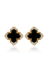 GEORGINI MIDNIGHT VELVET BLACK AGATE FAIRWATER STUD EARRINGS GOLD-PEROZ Accessories