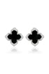 GEORGINI MIDNIGHT VELVET BLACK AGATE FAIRWATER STUD EARRINGS SILVER-PEROZ Accessories