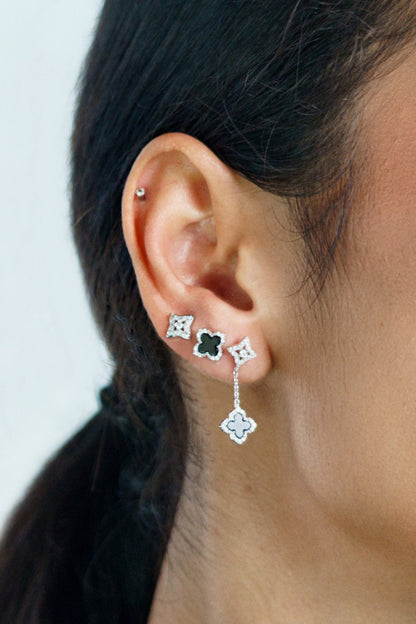 GEORGINI MIDNIGHT VELVET FAIRWATER PETITE EARRINGS SILVER-PEROZ Accessories