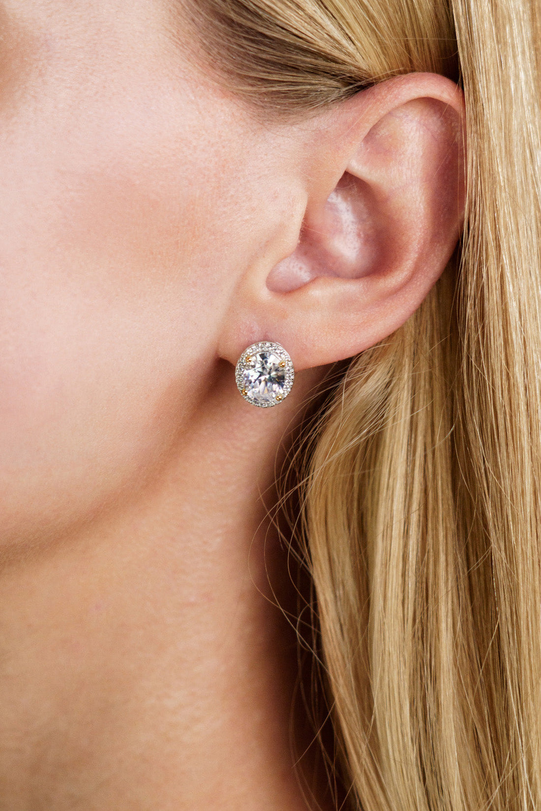 GEORGINI MIDNIGHT VELVET LIMITED EDITION SELENE TWO-TONE MOONLIGHT OVAL EARRINGS-PEROZ Accessories