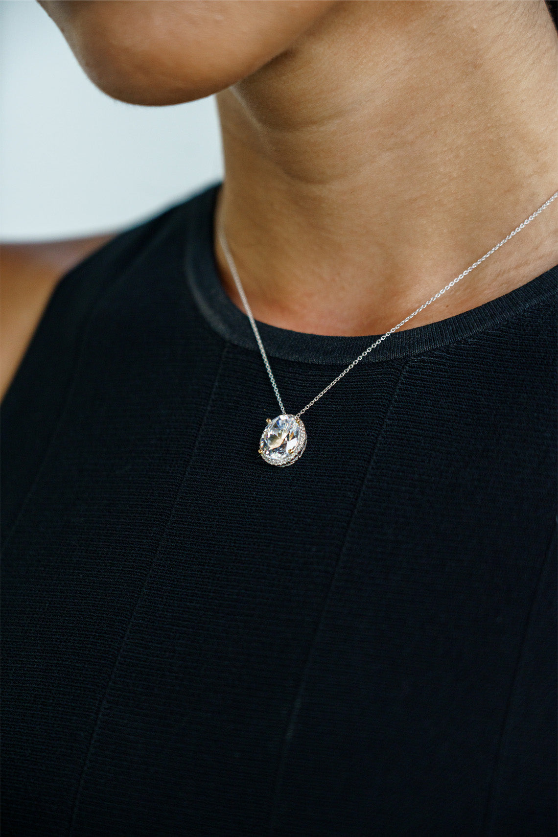 GEORGINI MIDNIGHT VELVET LIMITED EDITION SELENE TWO-TONE MOONLIGHT OVAL PENDANT-PEROZ Accessories