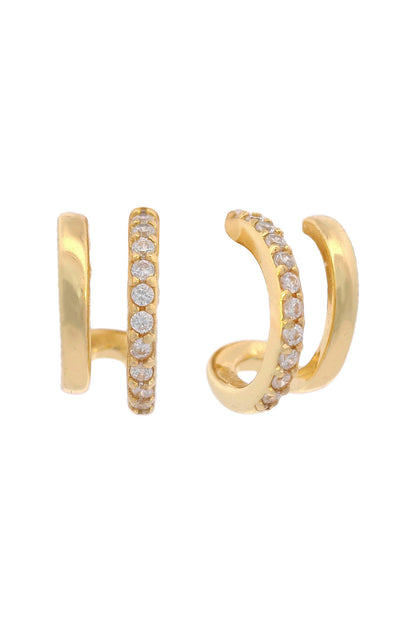 GEORGINI MIDNIGHT VELVET RATRI DOUBLE EARRING GOLD-PEROZ Accessories