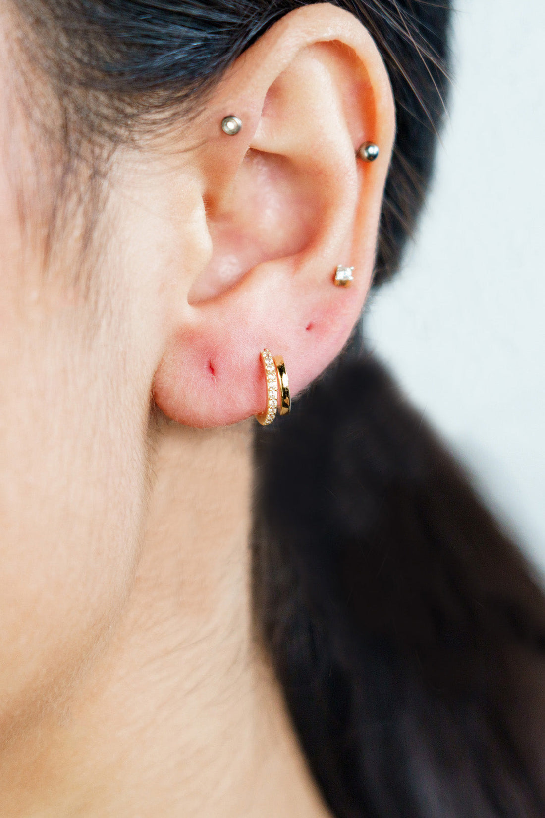 GEORGINI MIDNIGHT VELVET RATRI DOUBLE EARRING GOLD-PEROZ Accessories