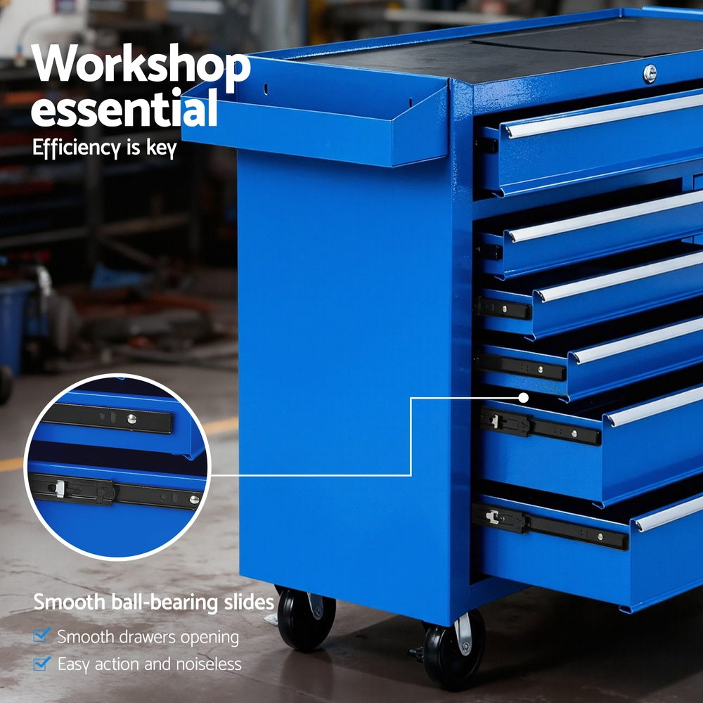 Giantz 6 Drawer Tool Chest Trolley Cabinet Cart Toolbox Storage Organiser Wheels-Tools > Tools Storage > Tool Boxes-PEROZ Accessories