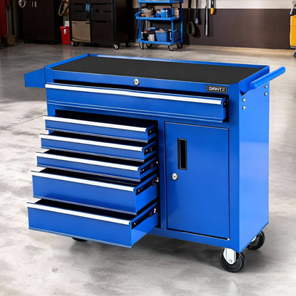 Giantz 6 Drawer Tool Chest Trolley Cabinet Cart Toolbox Storage Organiser Wheels-Tools > Tools Storage > Tool Boxes-PEROZ Accessories