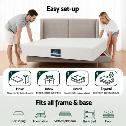 Giselle 20cm Memory Foam Mattress Green Tea King-Furniture > Mattresses > King Size Mattress-PEROZ Accessories