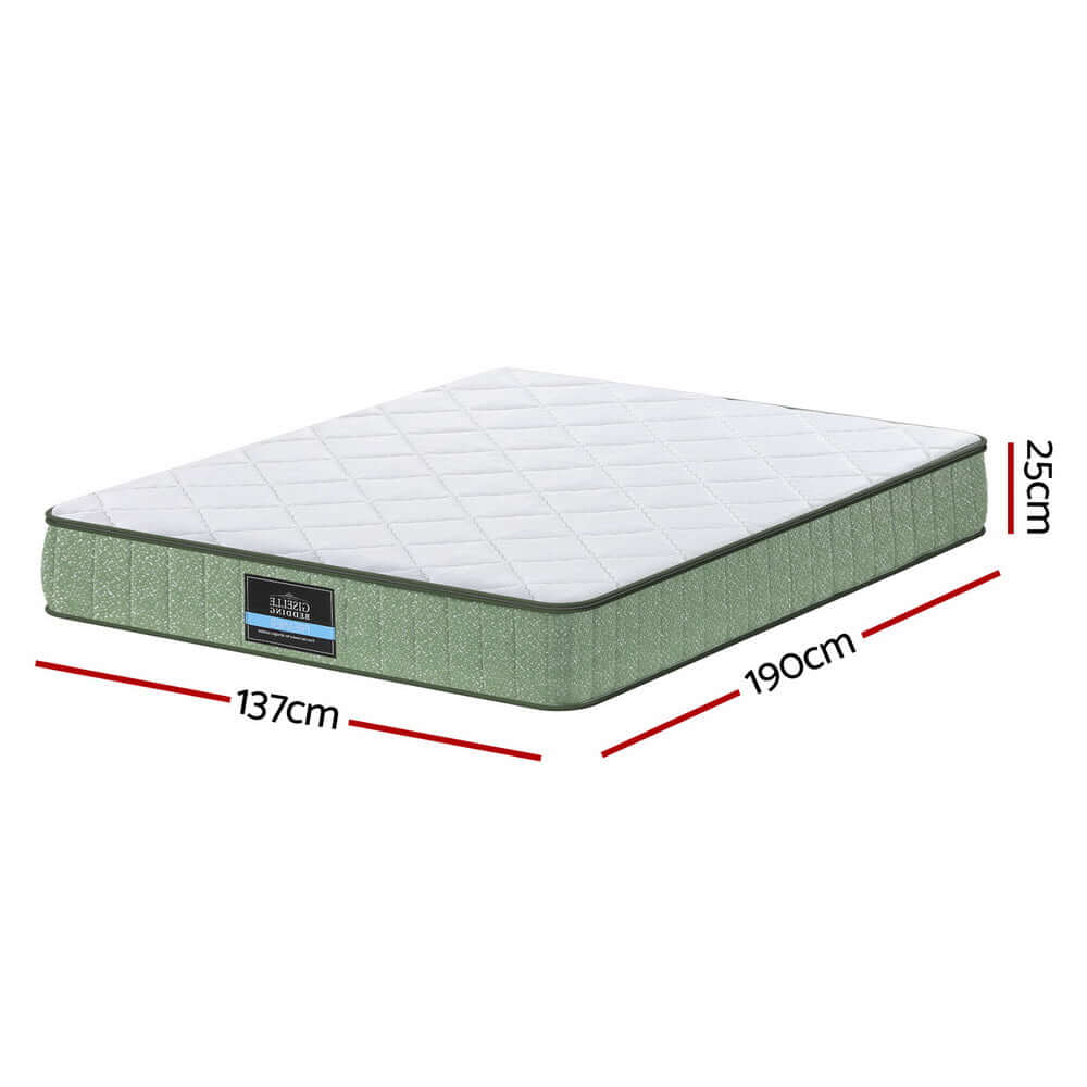 Giselle 25cm Memory Foam Mattress Dual Layer Zipper Cover Cool Charcoal Foam Mattresses Double-Furniture &gt; Mattresses &gt; Double Mattress-PEROZ Accessories