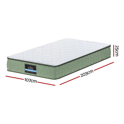 Giselle 25cm Memory Foam Mattress Dual Layer Zipper Cover Cool Charcoal Foam Mattresses King Single-Furniture > Mattresses > King Single Mattress-PEROZ Accessories