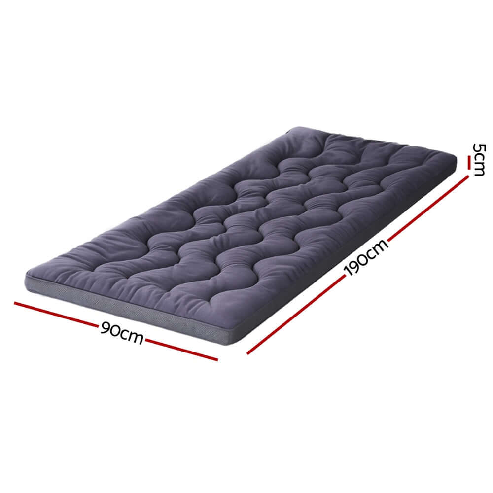 Giselle 5cm Mattress Topper Pillowtop toppers Bamboo Charcoal Single-Furniture &gt; Mattresses &gt; Mattress Toppers-PEROZ Accessories