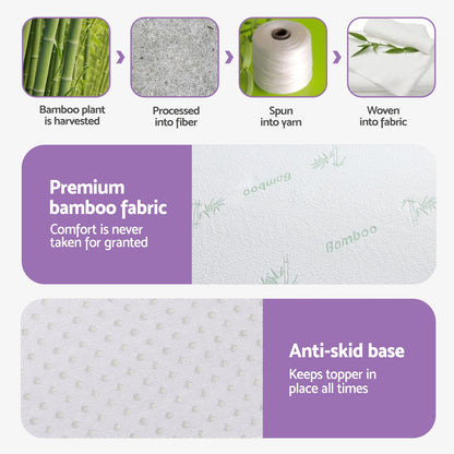 Giselle 8cm Memory Foam Mattress Topper Lavender Infused Bamboo Cover 7-Zone Double-Furniture > Mattresses > Mattress Toppers-PEROZ Accessories