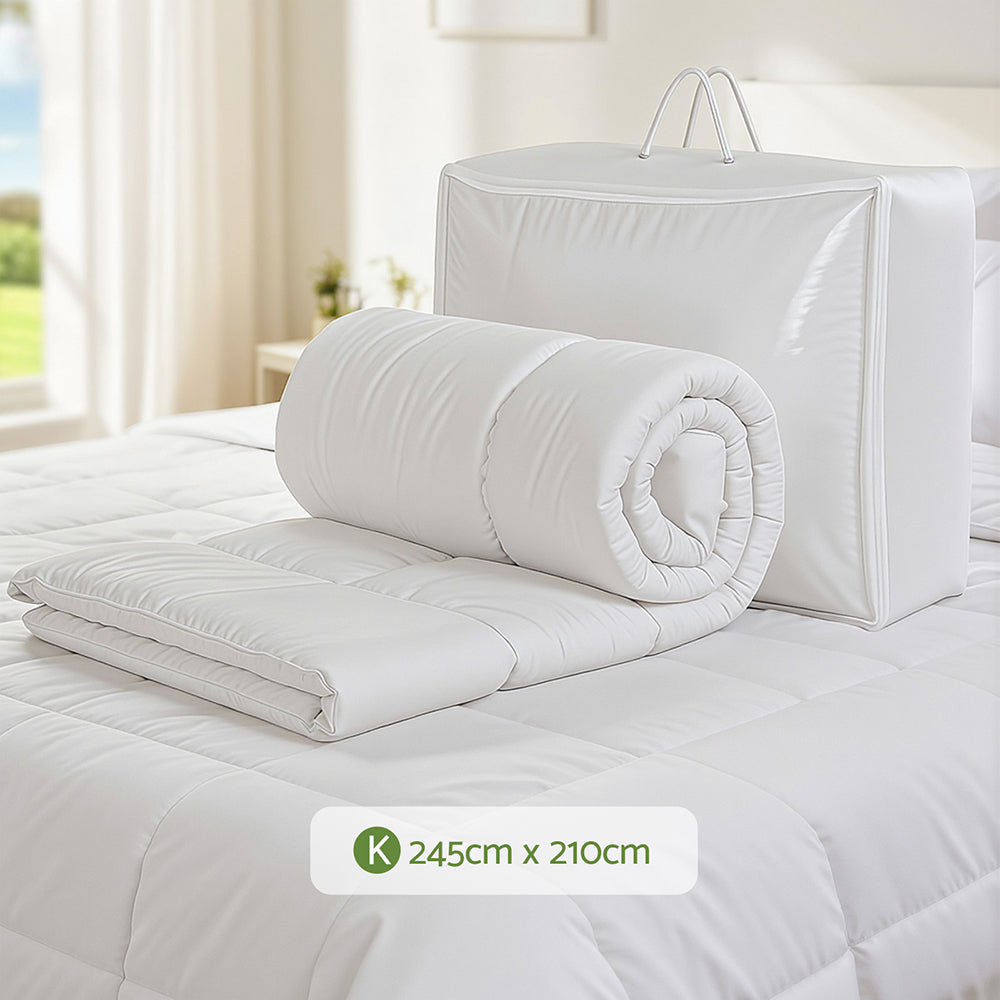 Giselle Bedding 200GSM Bamboo Quilt Summer Quilts All Season Doona Duvet Lightweight King-Home &amp; Garden > Bedding > Quilts &amp; Duvets-PEROZ Accessories