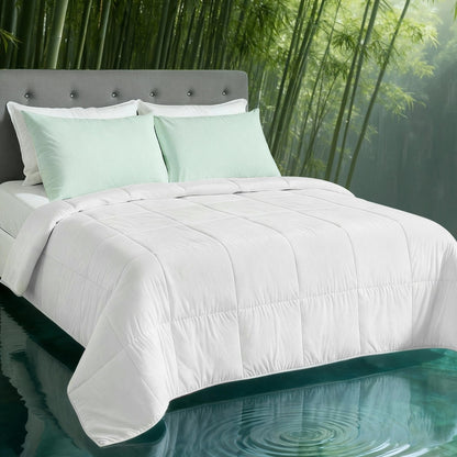 Giselle Bedding 200GSM Bamboo Quilt Summer Quilts All Season Doona Duvet Lightweight Super King-Home &amp; Garden > Bedding > Quilts &amp; Duvets-PEROZ Accessories