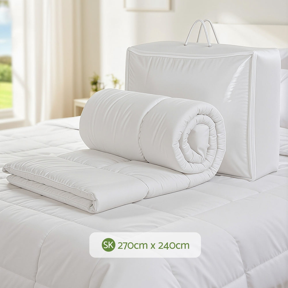 Giselle Bedding 200GSM Bamboo Quilt Summer Quilts All Season Doona Duvet Lightweight Super King-Home &amp; Garden > Bedding > Quilts &amp; Duvets-PEROZ Accessories