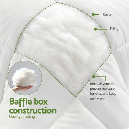 Giselle Bedding 200GSM Bamboo Quilt Summer Quilts All Season Doona Duvet Lightweight Super King-Home &amp; Garden > Bedding > Quilts &amp; Duvets-PEROZ Accessories