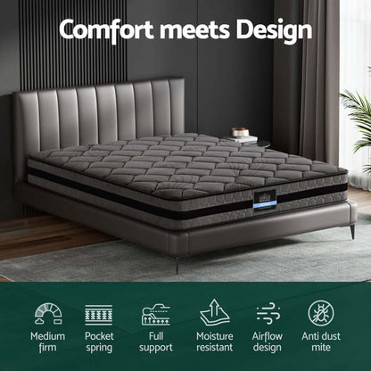 Giselle Bedding 22cm Mattress Medium Firm King-Furniture > Mattresses > King Size Mattress-PEROZ Accessories