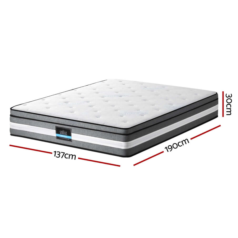 Giselle Bedding 30cm Mattress Gel Foam Pocket Spring Double-Furniture &gt; Mattresses &gt; Double Mattress-PEROZ Accessories