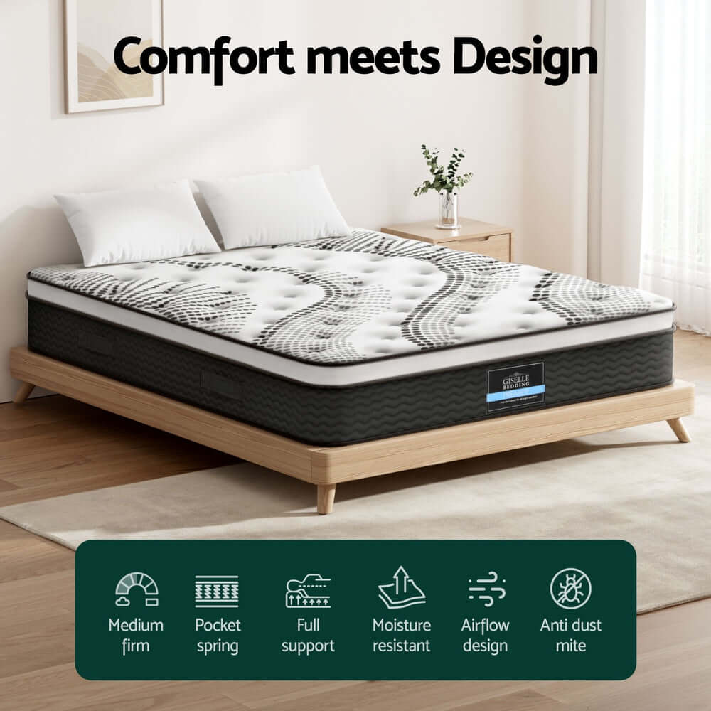 Giselle Bedding 32cm Mattress Euro Top Super King-Furniture > Mattresses > King Size Mattress-PEROZ Accessories