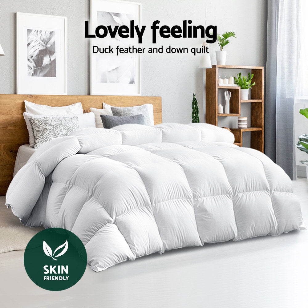 Giselle Bedding 700GSM Duck Down Feather Quilt Duvet Doona Winter Blanket Double-Home &amp; Garden > Bedding > Quilts &amp; Duvets-PEROZ Accessories