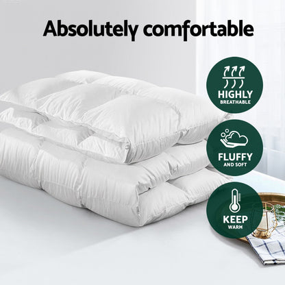 Giselle Bedding 700GSM Duck Down Feather Quilt Duvet Doona Winter Blanket Double-Home &amp; Garden > Bedding > Quilts &amp; Duvets-PEROZ Accessories