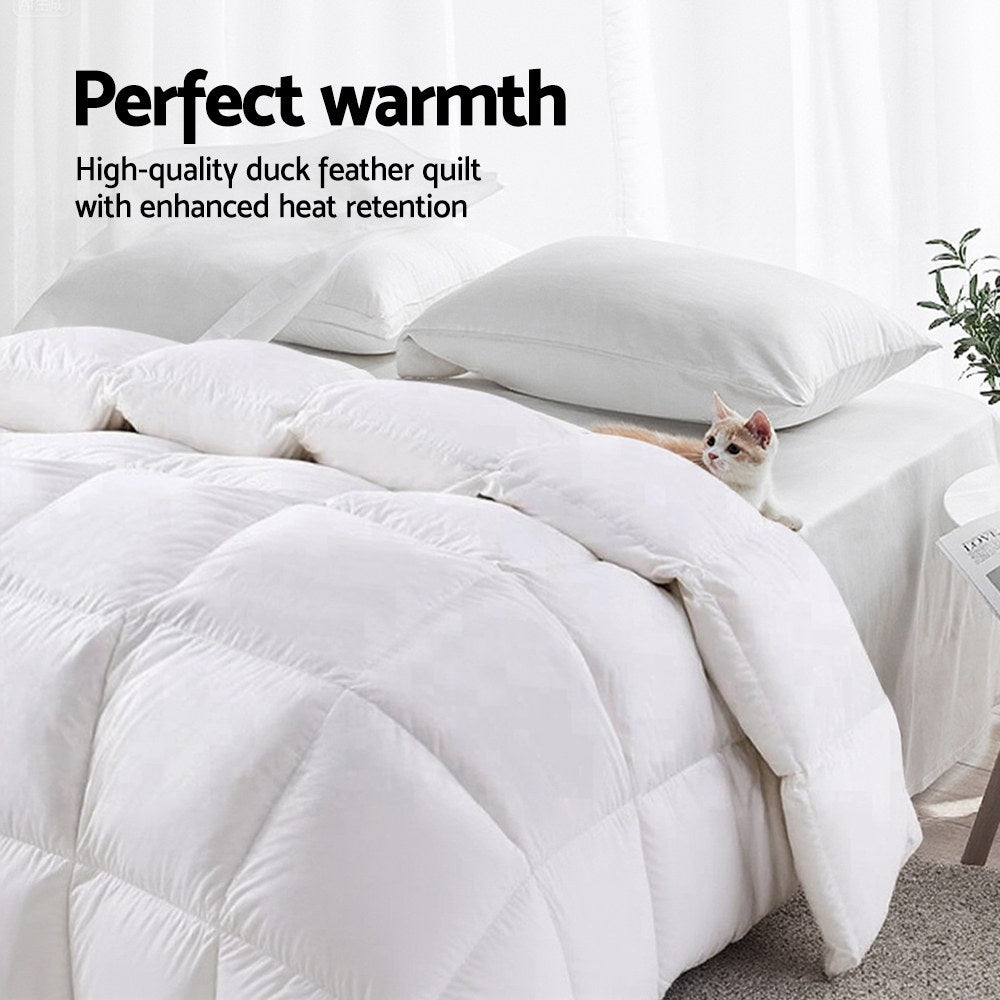 Giselle Bedding 700GSM Duck Down Feather Quilt Duvet Doona Winter Blanket Single-Home &amp; Garden > Bedding > Quilts &amp; Duvets-PEROZ Accessories