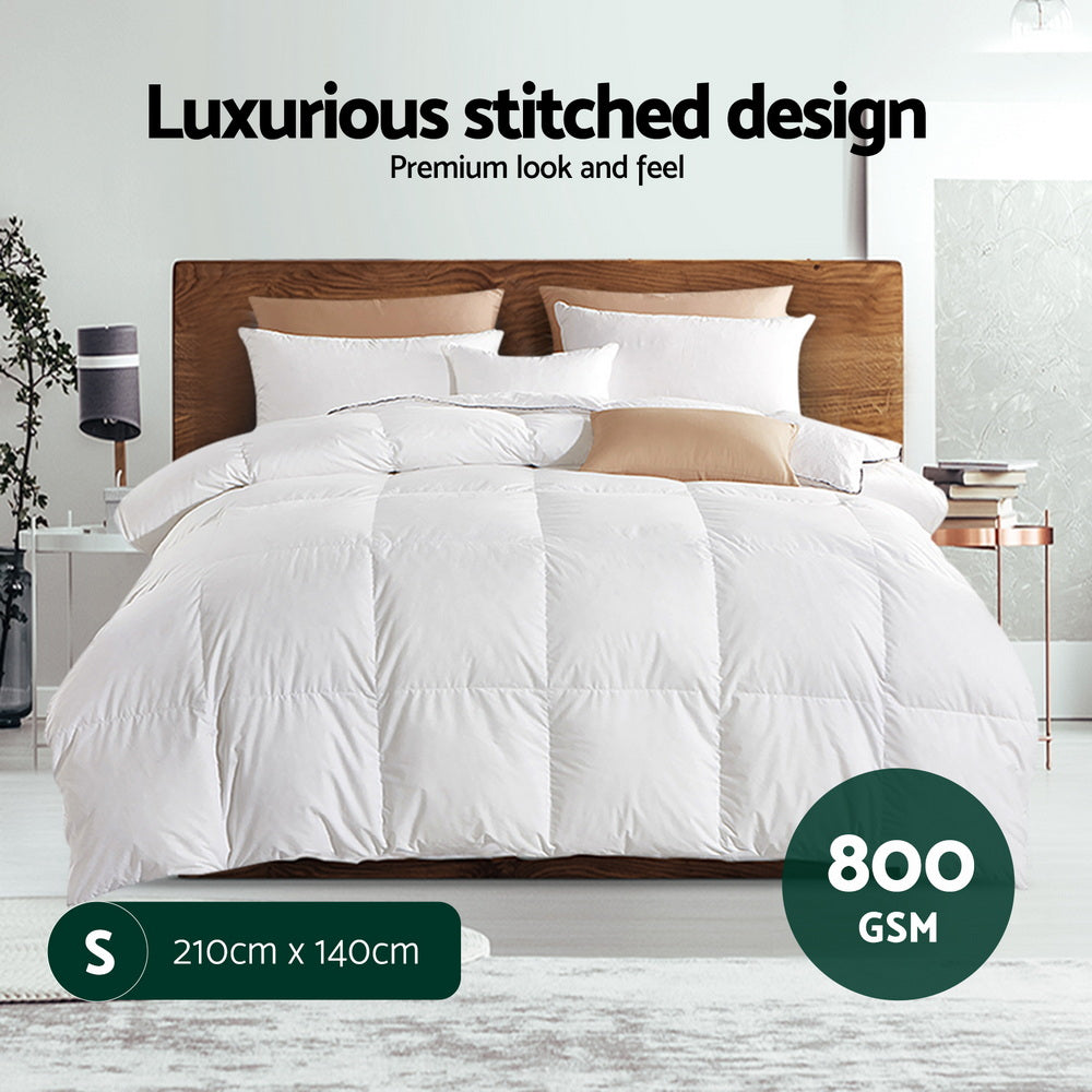 Giselle Bedding 800GSM Goose Down Feather Quilt Winter Blanket Duvet Comforter Single-Home &amp; Garden > Bedding > Quilts &amp; Duvets-PEROZ Accessories