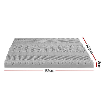 Giselle Bedding 8cm Memory Foam Mattress Topper 7-Zone Graphite Queen-Furniture > Mattresses > Mattress Toppers-PEROZ Accessories