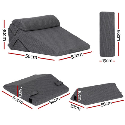 Giselle Bedding Adjustable Wedge Pillow Grey-Home &amp; Garden > Bedding > Pillows-PEROZ Accessories