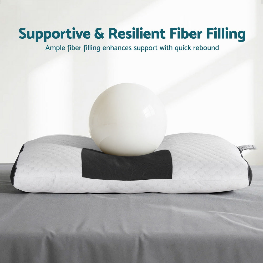 Giselle Bedding Contour Pillow Ergonomic Neck Pillow 48X73CM-Home &amp; Garden > Bedding > Pillows-PEROZ Accessories