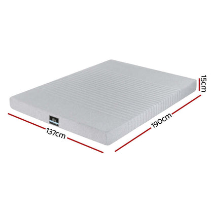 Giselle Bedding Cool Gel Memory Foam Mattress Charcoal 7-Zone Washable Bamboo Cover 15cm Double-Furniture > Mattresses > Mattress Toppers-PEROZ Accessories